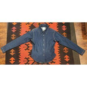NEW Vintage Todd Oldham Women's Denim Snap Shirt Contrasting Stitching. Large